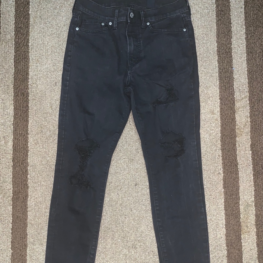 H&M Black Distressed Denim